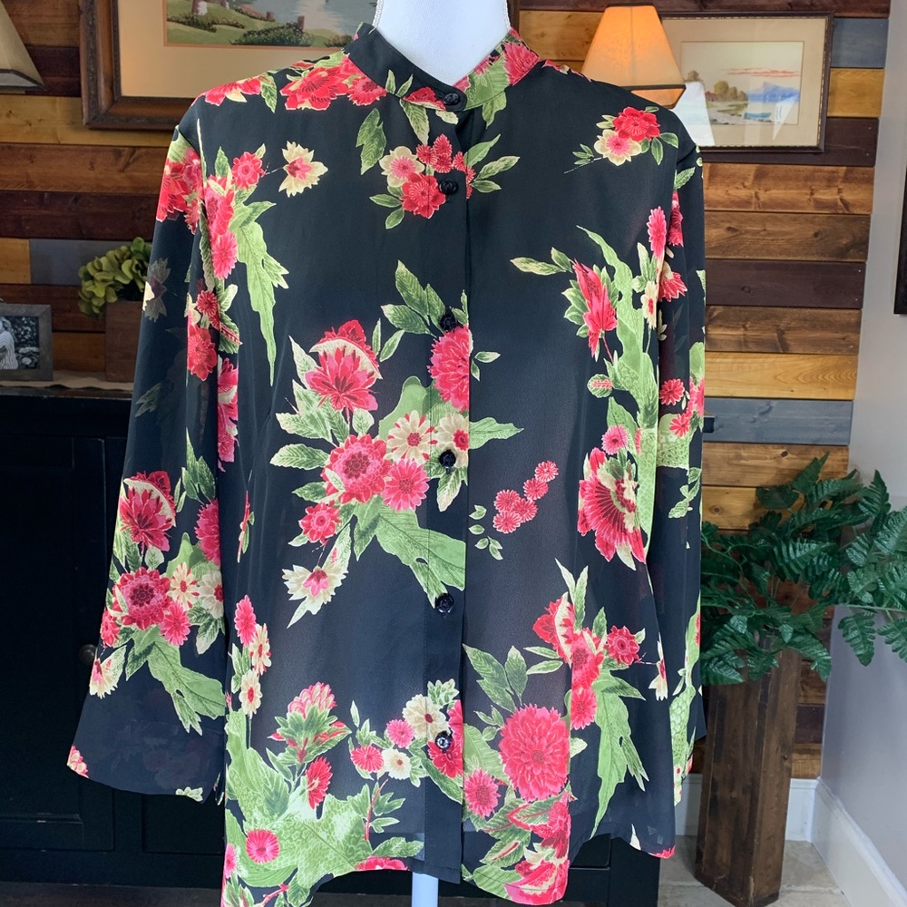 Emma James Henley Collar Blouse